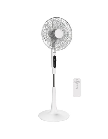 HOMCOM Three Mode Pedestal Fan, with Insect Repellant Box and LED Panel - White - pic 178655 | FastDaddyshop