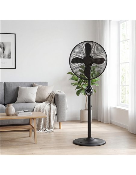 HOMCOM 41 cm Metal Pedestal Fan with Oscillating, Adjustable Height Black - pic 178672 | FastDaddyshop