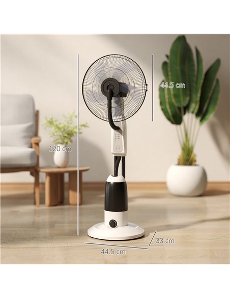 HOMCOM Pedestal Fan with Water Mist Spray 3 Speeds 2.8L Water Tank, White - pic 178675 | FastDaddyshop