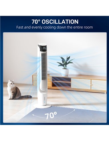 HOMCOM Air Cooler with LED Display and Remote Control, Oscillating Ice Cooling Fan with 3 Speeds, 4 Modes, 12 Hour Timer, White