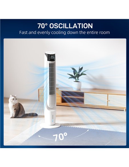 HOMCOM Air Cooler with LED Display and Remote Control, Oscillating Ice Cooling Fan with 3 Speeds, 4 Modes, 12 Hour Timer, White - pic 178688 | FastDaddyshop