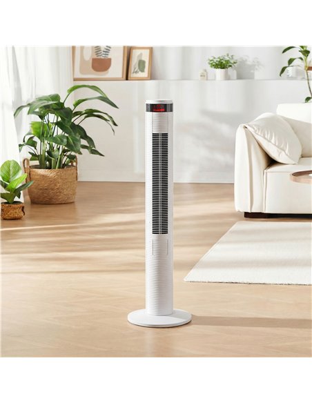 HOMCOM Oscillating Tower Fan Remote Control 3 Speed Modes Cooling Machine White - pic 178699 | FastDaddyshop