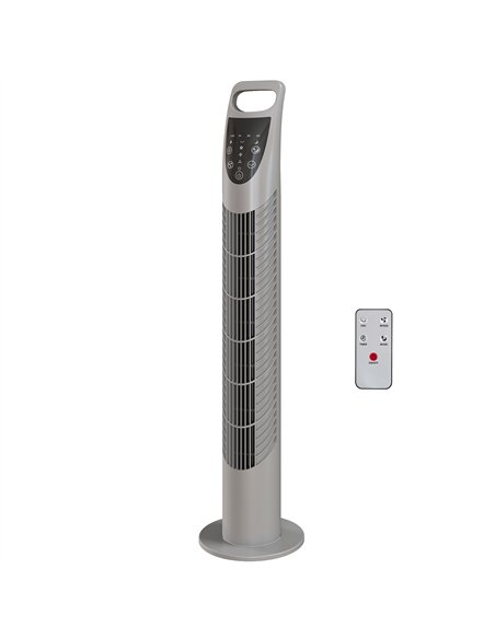HOMCOM Tower Fan Oscillating 3 Speeds 3 Winds 40W w/ RC Timer Quiet - Grey - pic 178700 | FastDaddyshop