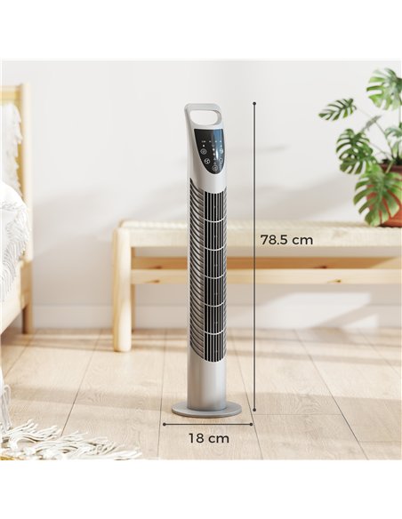HOMCOM Tower Fan Oscillating 3 Speeds 3 Winds 40W w/ RC Timer Quiet - Grey - pic 178702 | FastDaddyshop