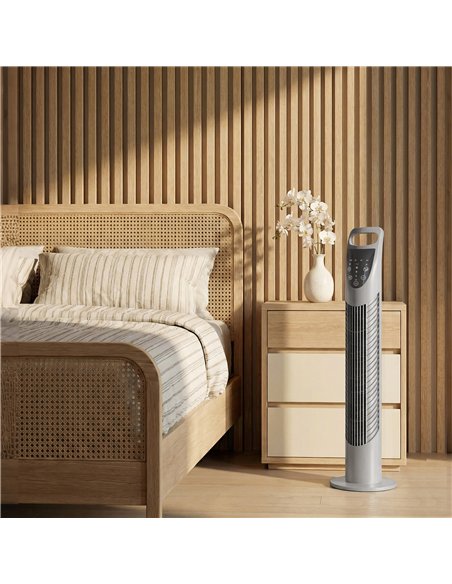 HOMCOM Tower Fan Oscillating 3 Speeds 3 Winds 40W w/ RC Timer Quiet - Grey - pic 178707 | FastDaddyshop