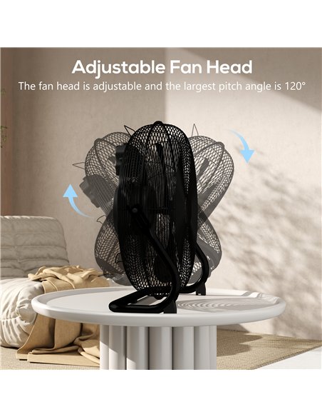 HOMCOM Metal Floor Fan with Tilting, High Velocity, 3 Speed, Portable Gym Fan for Home Office, Black - pic 178723 | FastDaddyshop
