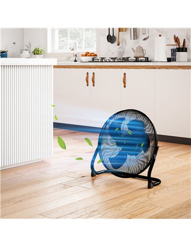 HOMCOM Metal Floor Fan with Tilting, High Velocity, 3 Speed, Portable Gym Fan for Home Office, Black