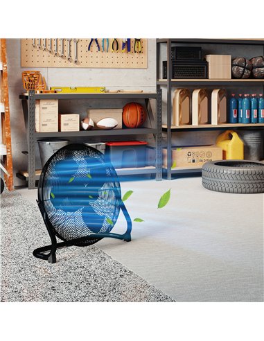 HOMCOM Metal Floor Fan with Tilting, High Velocity, 3 Speed, Portable Gym Fan for Home Office, Black