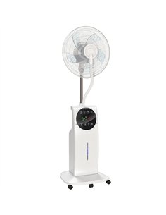 HOMCOM 135cm Pedestal Fan with Water Mist Spray Humidifying Misting Fan, White