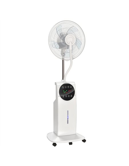 HOMCOM 135cm Pedestal Fan with Water Mist Spray Humidifying Misting Fan, White - pic 178727 | FastDaddyshop