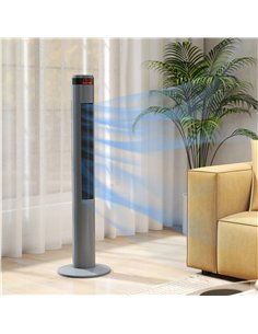 HOMCOM Oscillating Tower Fan Remote Control 3 Speed Modes Cooling Machine, Grey 2