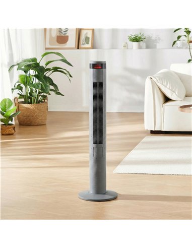 HOMCOM Oscillating Tower Fan Remote Control 3 Speed Modes Cooling Machine, Grey