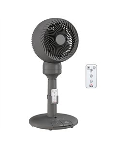HOMCOM Air Circulator Fan Pedestal Cooling Fan with 3 Speed 3 Mode and Remote Control, 9 Inch, Grey