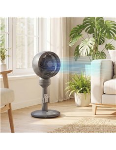 HOMCOM Air Circulator Fan Pedestal Cooling Fan with 3 Speed 3 Mode and Remote Control, 9 Inch, Grey 2