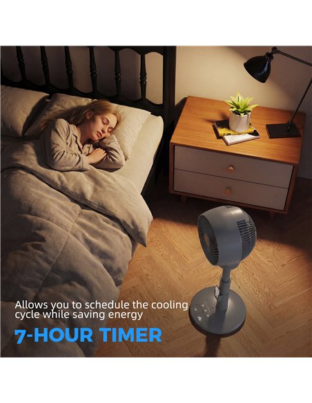 HOMCOM Air Circulator Fan Pedestal Cooling Fan with 3 Speed 3 Mode and Remote Control, 9 Inch, Grey - pic 178760 | FastDaddyshop
