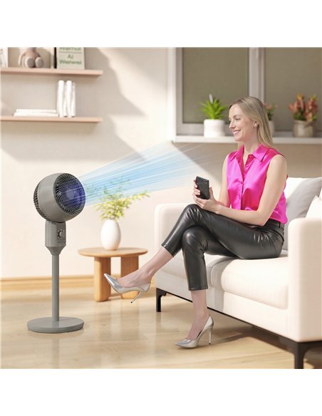 HOMCOM Air Circulator Fan Pedestal Cooling Fan with 3 Speed and Carry Handle, 9 Inch, Grey - pic 178764 | FastDaddyshop