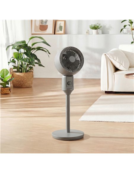 HOMCOM Air Circulator Fan Pedestal Cooling Fan with 3 Speed and Carry Handle, 9 Inch, Grey - pic 178771 | FastDaddyshop