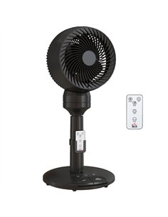 HOMCOM Air Circulator Fan Pedestal Cooling Fan with 3 Speed 3 Mode and Remote Control, 9 Inch, Black