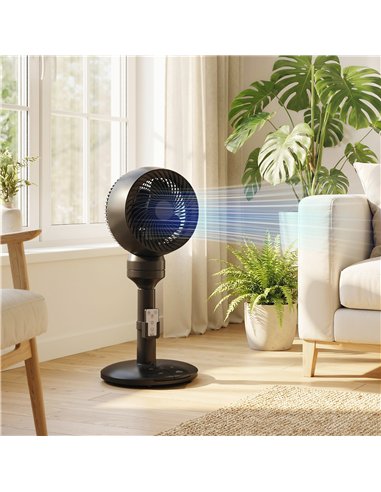 HOMCOM Air Circulator Fan Pedestal Cooling Fan with 3 Speed 3 Mode and Remote Control, 9 Inch, Black