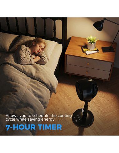 HOMCOM Air Circulator Fan Pedestal Cooling Fan with 3 Speed 3 Mode and Remote Control, 9 Inch, Black