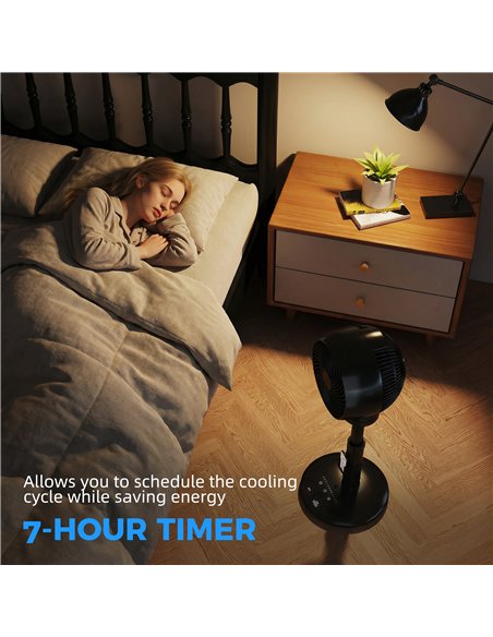 HOMCOM Air Circulator Fan Pedestal Cooling Fan with 3 Speed 3 Mode and Remote Control, 9 Inch, Black - pic 178787 | FastDaddyshop