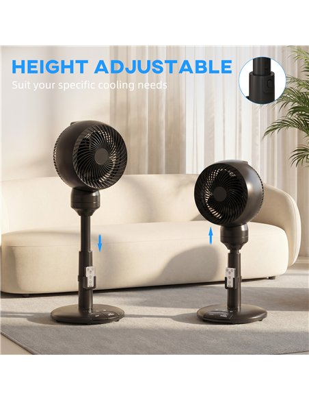 HOMCOM Air Circulator Fan Pedestal Cooling Fan with 3 Speed 3 Mode and Remote Control, 9 Inch, Black - pic 178788 | FastDaddyshop
