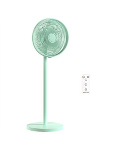 HOMCOM 40 cm Standing Fan, Cooling Floor Fan with 80° Oscillating, Adjustable Tilt and Height, 4 Speed, Remote Control, Green