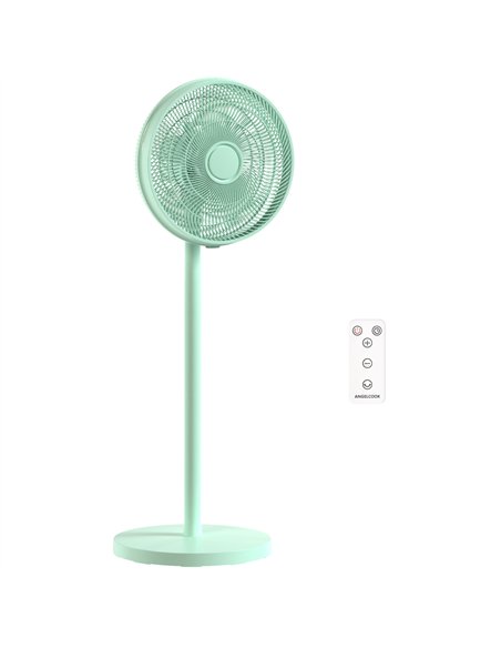 HOMCOM 40 cm Standing Fan, Cooling Floor Fan with 80° Oscillating, Adjustable Tilt and Height, 4 Speed, Remote Control, Green - pic 178790 | FastDaddyshop