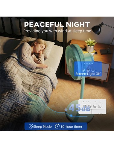 HOMCOM 40 cm Standing Fan, Cooling Floor Fan with 80° Oscillating, Adjustable Tilt and Height, 4 Speed, Remote Control, Green