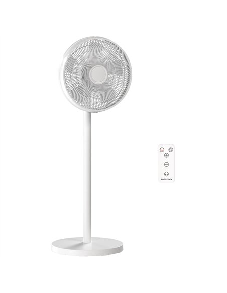 HOMCOM 40 cm Standing Fan, Cooling Floor Fan with 80° Oscillating, Adjustable Tilt and Height, 4 Speed, Remote Control, White - pic 178808 | FastDaddyshop