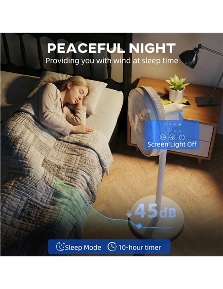 HOMCOM 40 cm Standing Fan, Cooling Floor Fan with 80° Oscillating, Adjustable Tilt and Height, 4 Speed, Remote Control, White - pic 178815 | FastDaddyshop