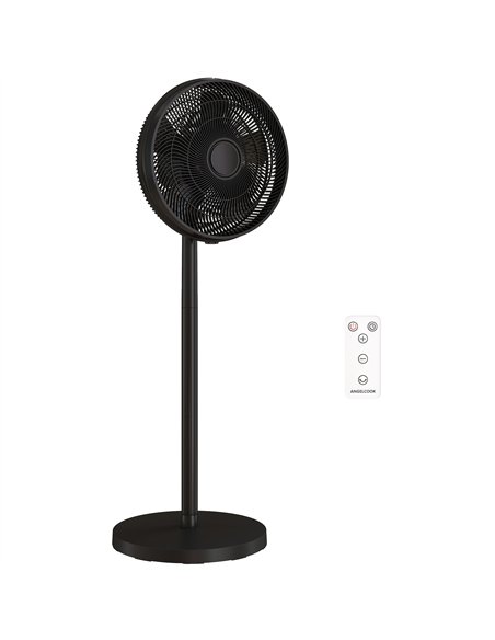 HOMCOM 40 cm Standing Fan, Cooling Floor Fan with 80° Oscillating, Adjustable Tilt and Height, 4 Speed, Remote Control, Black - pic 178826 | FastDaddyshop