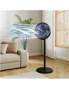 HOMCOM 40 cm Standing Fan, Cooling Floor Fan with 80° Oscillating, Adjustable Tilt and Height, 4 Speed, Remote Control, Black 2