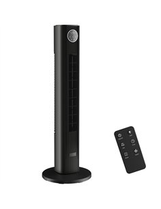 HOMCOM 28dB Tower Fan for Bedroom, 36 inch, 8 m/s Velocity Standing Cooling Fan with 80° Oscillating, BLDC Motor, 12 Speeds, LED
