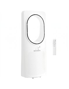 HOMCOM Bladeless Tower Fan for Bedroom, 36dB Standing Cooling Fan with Oscillating, 3 Speeds, 3 Modes, 15H Timer, White