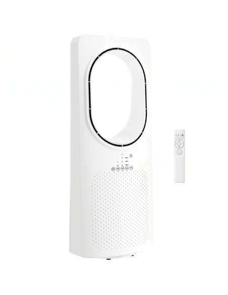 HOMCOM Bladeless Tower Fan for Bedroom, 36dB Standing Cooling Fan with Oscillating, 3 Speeds, 3 Modes, 15H Timer, White - pic 178862 | FastDaddyshop