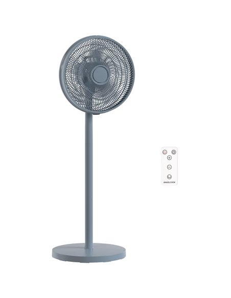 HOMCOM 40 cm Standing Fan, Cooling Floor Fan with 80° Oscillating, Adjustable Tilt and Height, 4 Speed, Remote Control, Grey - pic 178871 | FastDaddyshop