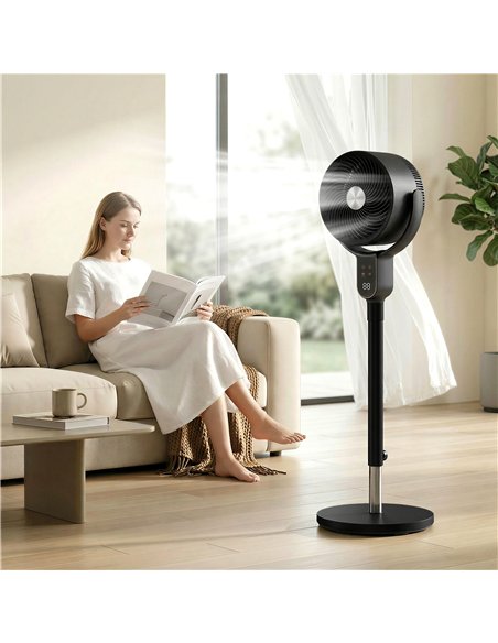 HOMCOM 20 dB Silent Standing Fan for Bedroom, 42" Pedestal Fan with Remote, 90° Oscillating, 8 Speeds, Remote Control, Black - pic 178890 | FastDaddyshop