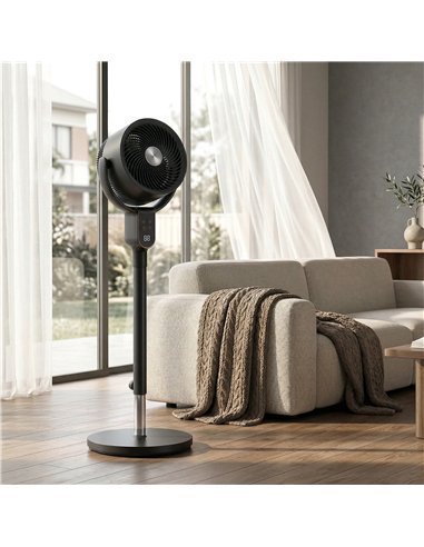 HOMCOM 20 dB Silent Standing Fan for Bedroom, 42" Pedestal Fan with Remote, 90° Oscillating, 8 Speeds, Remote Control, Black