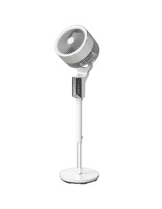 HOMCOM 20 dB Silent Standing Fan for Bedroom, 46" Pedestal Fan with Remote, 85° Oscillating, 8 Speeds, White
