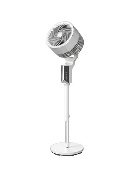 HOMCOM 20 dB Silent Standing Fan for Bedroom, 46" Pedestal Fan with Remote, 85° Oscillating, 8 Speeds, White - pic 178898 | FastDaddyshop