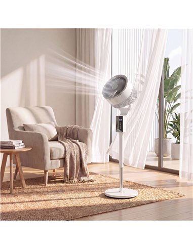 HOMCOM 20 dB Silent Standing Fan for Bedroom, 46" Pedestal Fan with Remote, 85° Oscillating, 8 Speeds, White