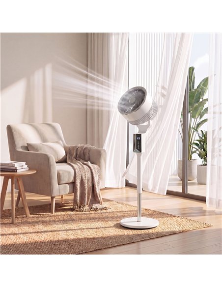 HOMCOM 20 dB Silent Standing Fan for Bedroom, 46" Pedestal Fan with Remote, 85° Oscillating, 8 Speeds, White - pic 178906 | FastDaddyshop