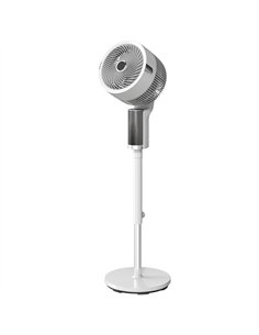 HOMCOM 20 dB Silent Standing Fan for Bedroom, 44" Pedestal Fan with 90° Oscillating, 8 Speeds and LED Light, White