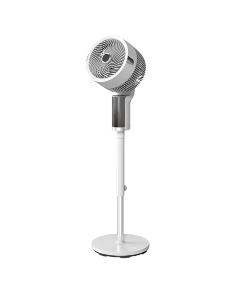 HOMCOM 20 dB Silent Standing Fan for Bedroom, 44" Pedestal Fan with 90° Oscillating, 8 Speeds and LED Light, White - pic 178907 | FastDaddyshop