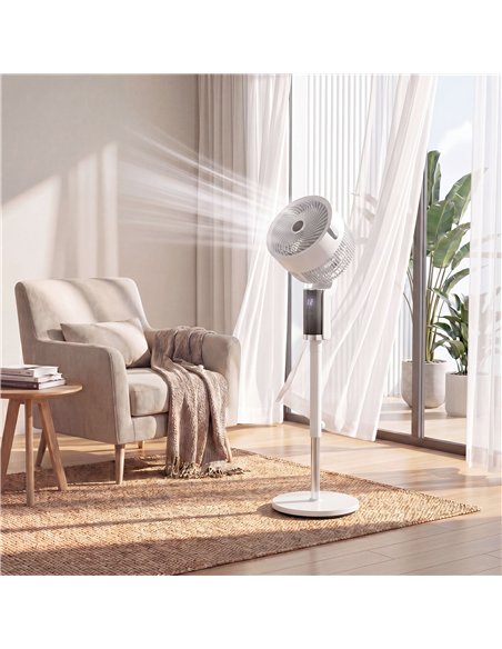 HOMCOM 20 dB Silent Standing Fan for Bedroom, 44" Pedestal Fan with 90° Oscillating, 8 Speeds and LED Light, White - pic 178915 | FastDaddyshop