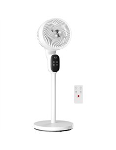 HOMCOM 20 dB Silent Standing Fan for Bedroom, 39in Pedestal Fan with Remote, Oscillating, 8 Speeds, Adjustable Height, White