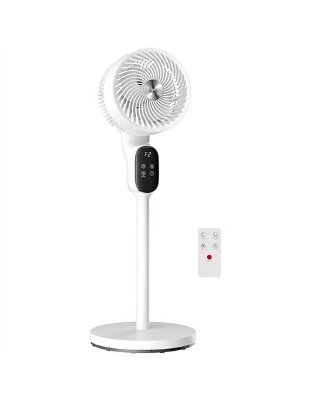 HOMCOM 20 dB Silent Standing Fan for Bedroom, 39in Pedestal Fan with Remote, Oscillating, 8 Speeds, Adjustable Height, White - pic 178916 | FastDaddyshop