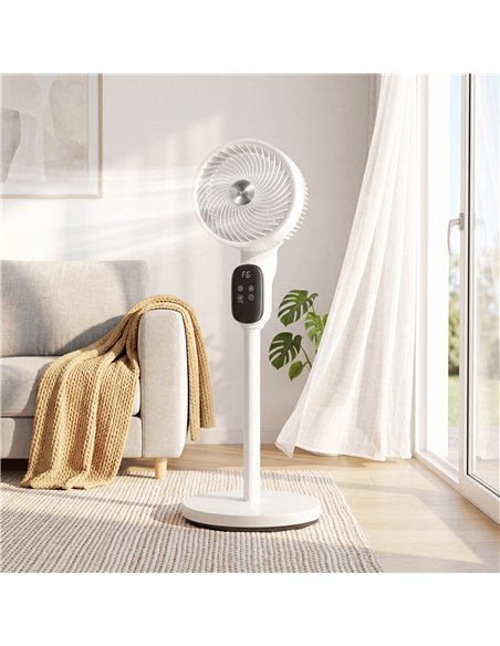 HOMCOM 20 dB Silent Standing Fan for Bedroom, 39in Pedestal Fan with Remote, Oscillating, 8 Speeds, Adjustable Height, White - pic 178917 | FastDaddyshop