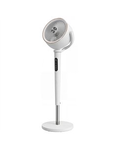HOMCOM 20dB Silent Standing Fan, 70°+90° Auto Oscillating Fan with 12 Speeds, LED Light, Air Circulator, Remote Control, 12H Tim